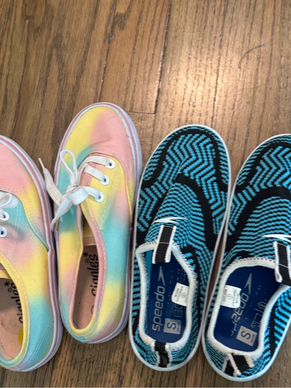 Kids shoe lot Speedo water shoes and tie dye shoes